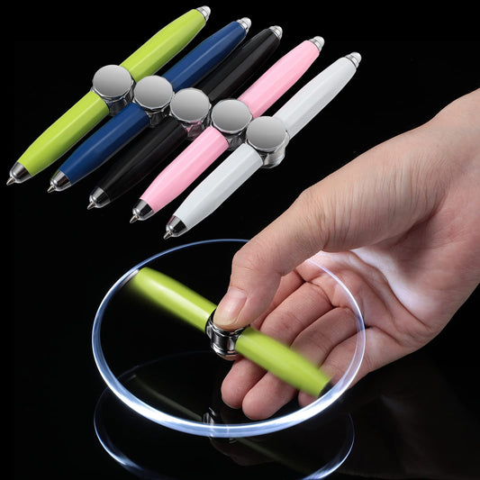 LED Pen Spinning Decompression Gyro Metal Ballpoint