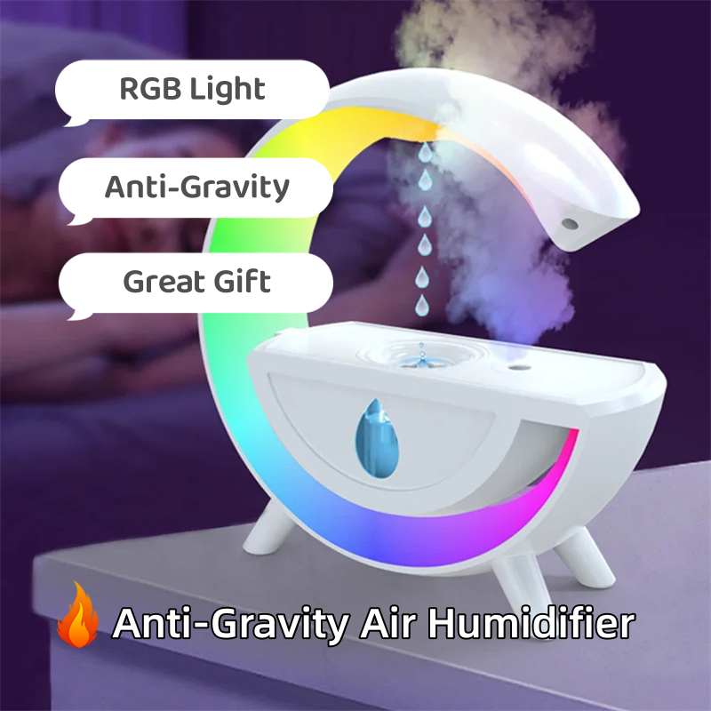 RGB Night Light Water Droplet Sprayer Air Humidifier 350ml