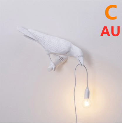 Creative Auspicious Bird Resin Wall Lamp Decoration