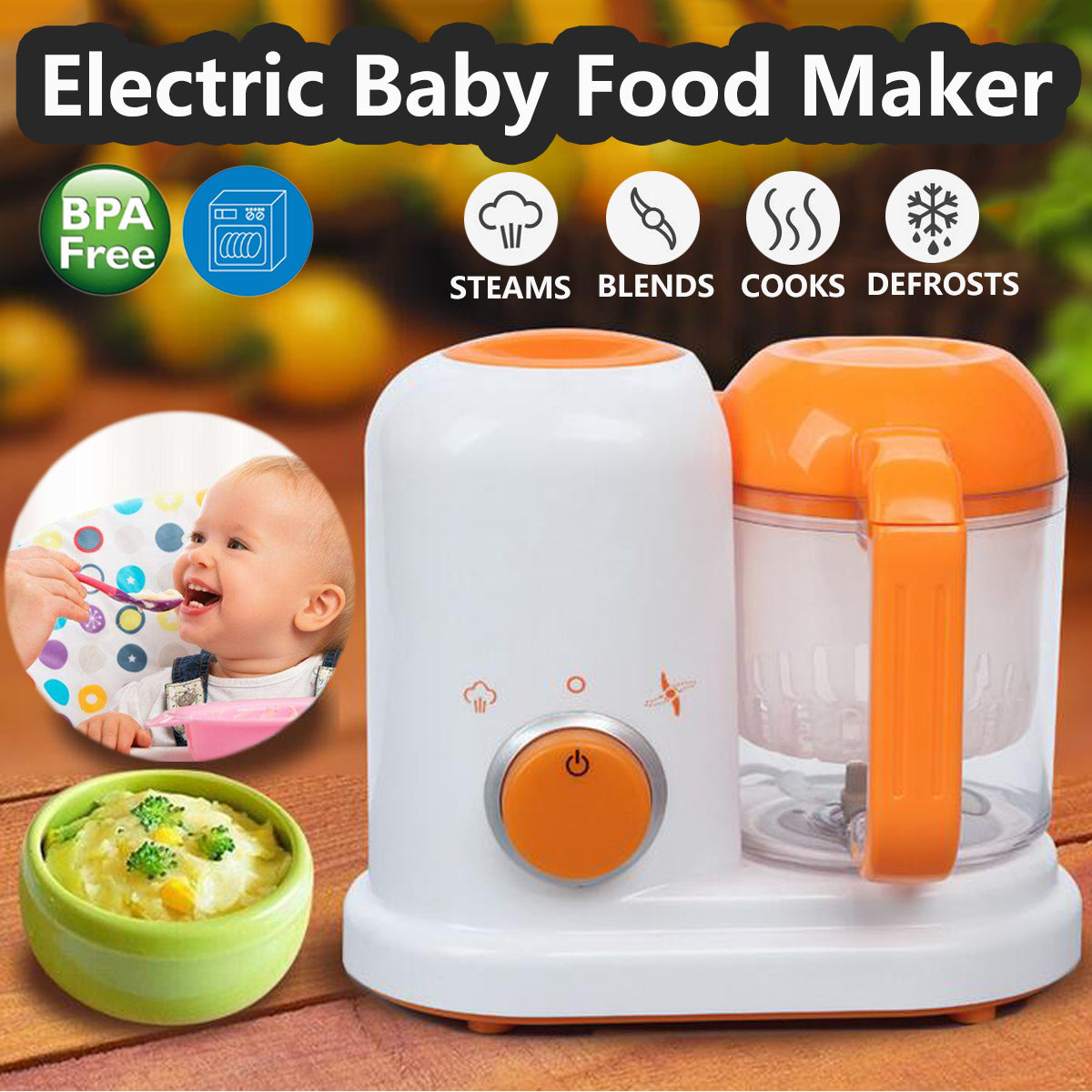 Baby Food Processor Smart Infant Milk Warm, Blenders