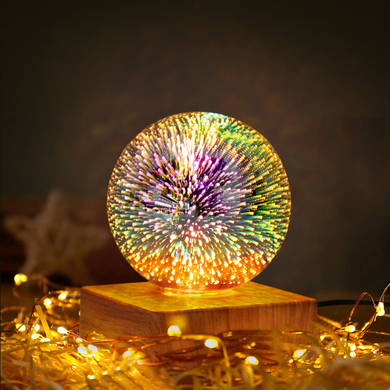 Firework Crystals Ball Night Light USB 3D LED