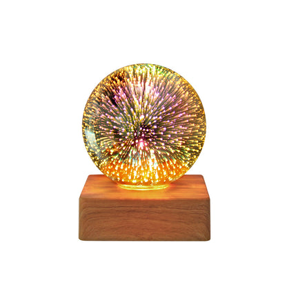 Firework Crystals Ball Night Light USB 3D LED