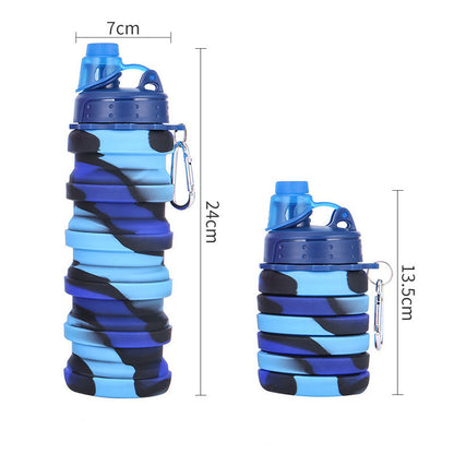 Foldable Water Bottle Leakproof Fold Silicone Cute Water Bottles Kids Cup with Straw