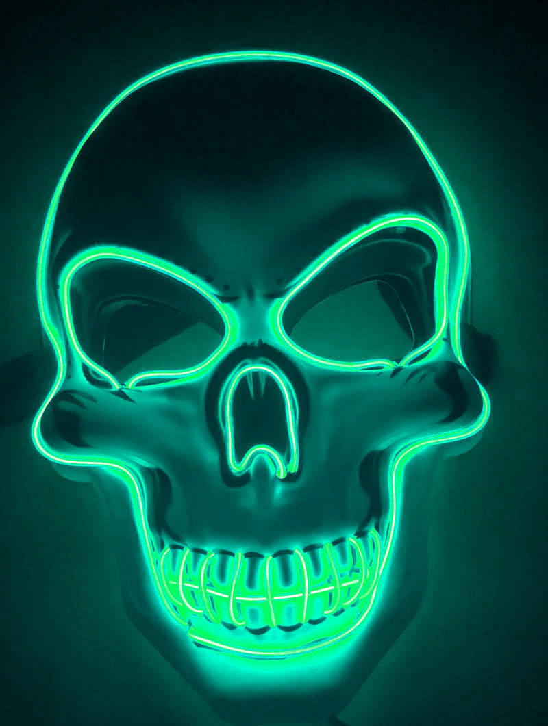 Halloween Skeleton Mask LED Glow Scary Mask