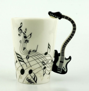 Creative Music Violin Style Guitar Ceramic Mug Coffee Tea Milk Stave Cups With Handle Coffee Mug Novelty Gifts