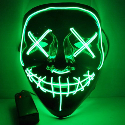 Black V Halloween Horror Glowing Mask