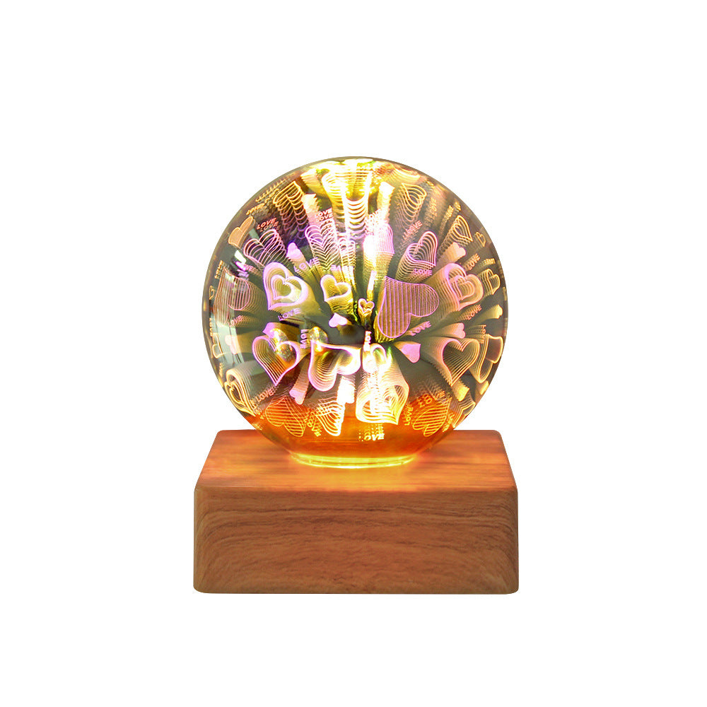 Firework Crystals Ball Night Light USB 3D LED