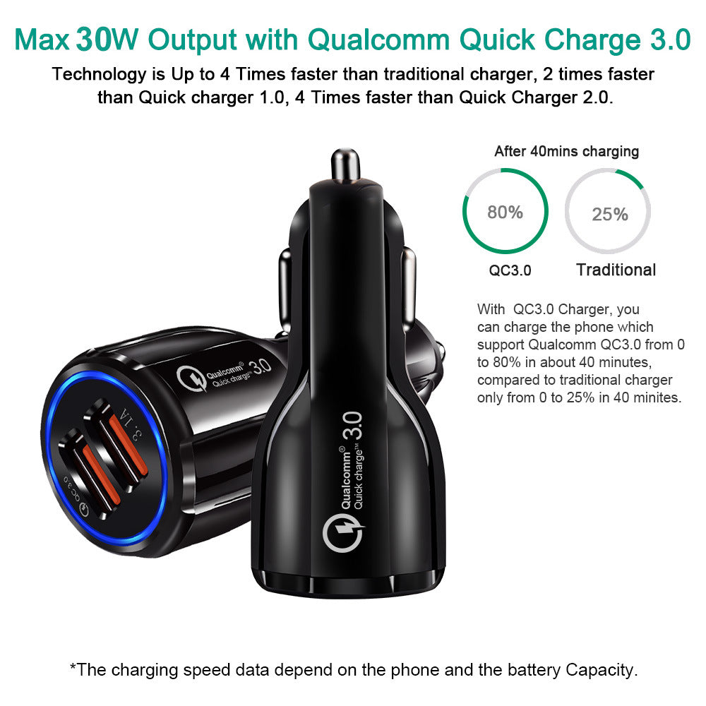 Car Charger 6.0A Light Usb Car Charger Fast Charge Mobile Phone Charging Car