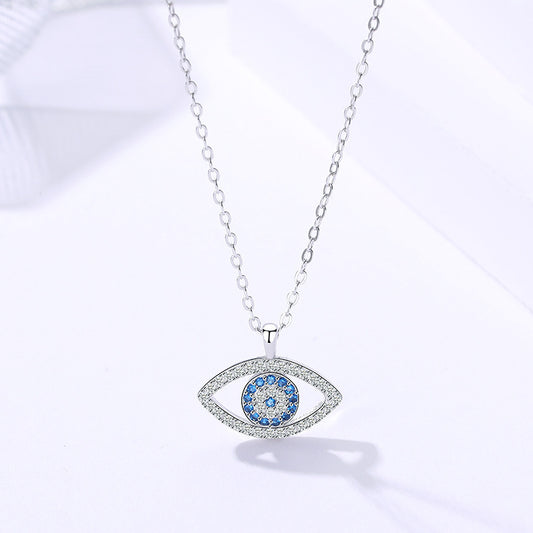 s925 Sterling Silver Jewelry European and American Atmospheric Demon Eye Necklace Eye Pendant