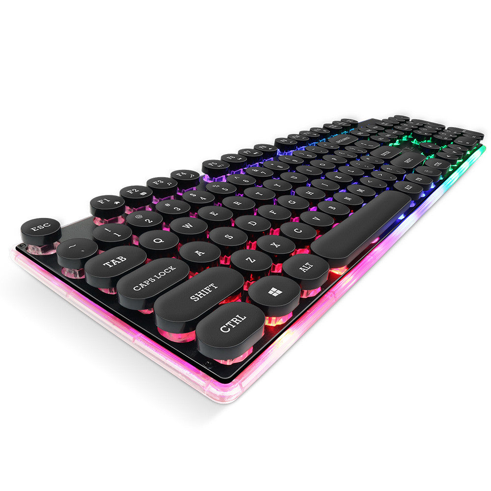 Desktop Manipulator Feel Floating Round Cap Gaming Luminous Gaming Keyboard