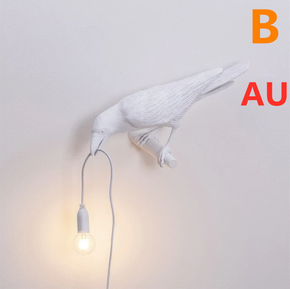 Creative Auspicious Bird Resin Wall Lamp Decoration