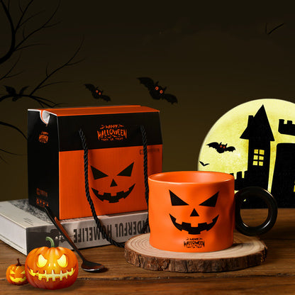 Pumpkin Ceramic Cup, With Handle, Halloween party Gift Mug