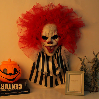 Halloween Horror Clown Wreath Door Hanging