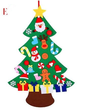 DIY Felt Christmas Tree New Year Toddler Kids Handmade Gift Toys Door Wall Hanging Ornaments Holiday Party Home Decor Set