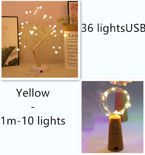 Wine Bottle Lights String 2M 20leds Christmas Decorations Copper Wire String Led Garland Lights Decor Wedding Festival Party