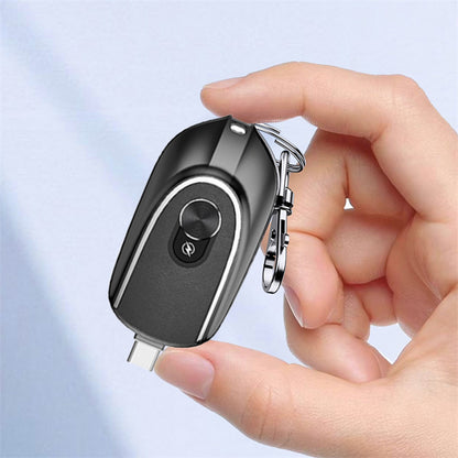 2 In 1 Mini Keychain Power Bank, 5V 1200MAH Backup, Retractable Plug Waterproof Phone Charging Accessory