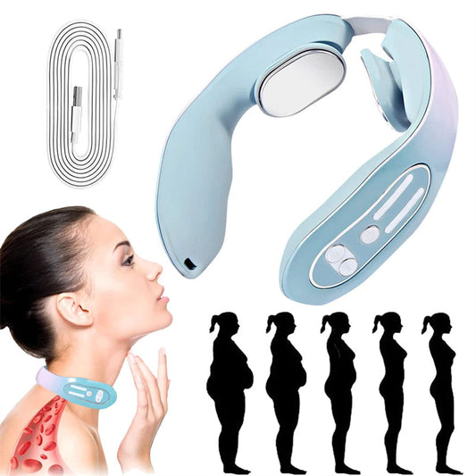 EMS Neck Acupoints Lymphvity Massager, Heat Blue Hot Design