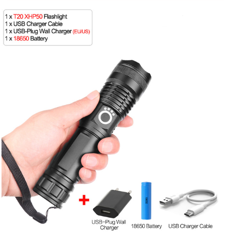 USB Charging Zoom P50 Flashlight