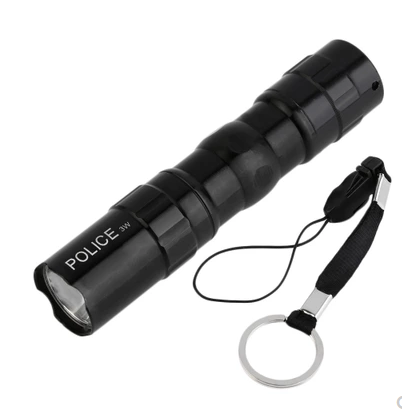 LED mini flashlight, aluminum alloy, strong light, small flashlight, 3W gift flashlight.