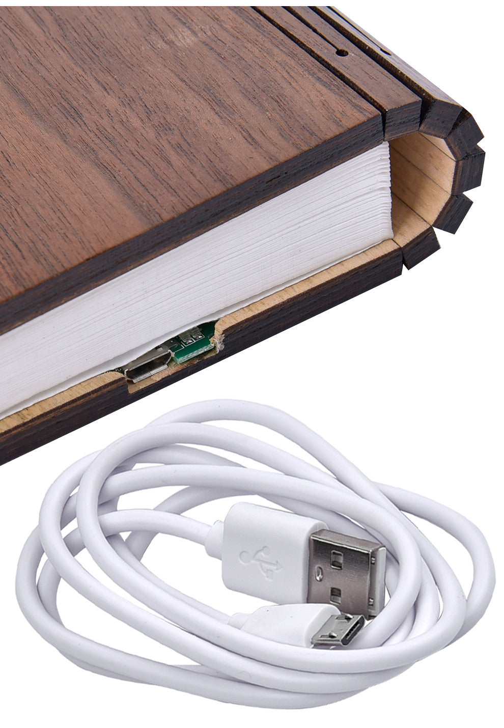 LED Night Light Folding Book Light USB Port Rechargeable Wooden Magnet  Lamp