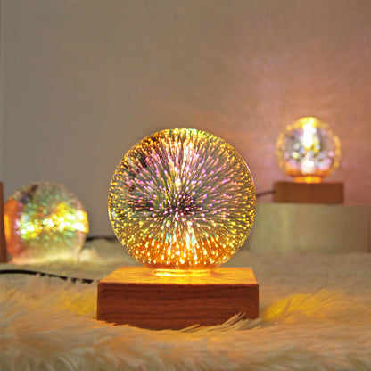 Firework Crystals Ball Night Light USB 3D LED