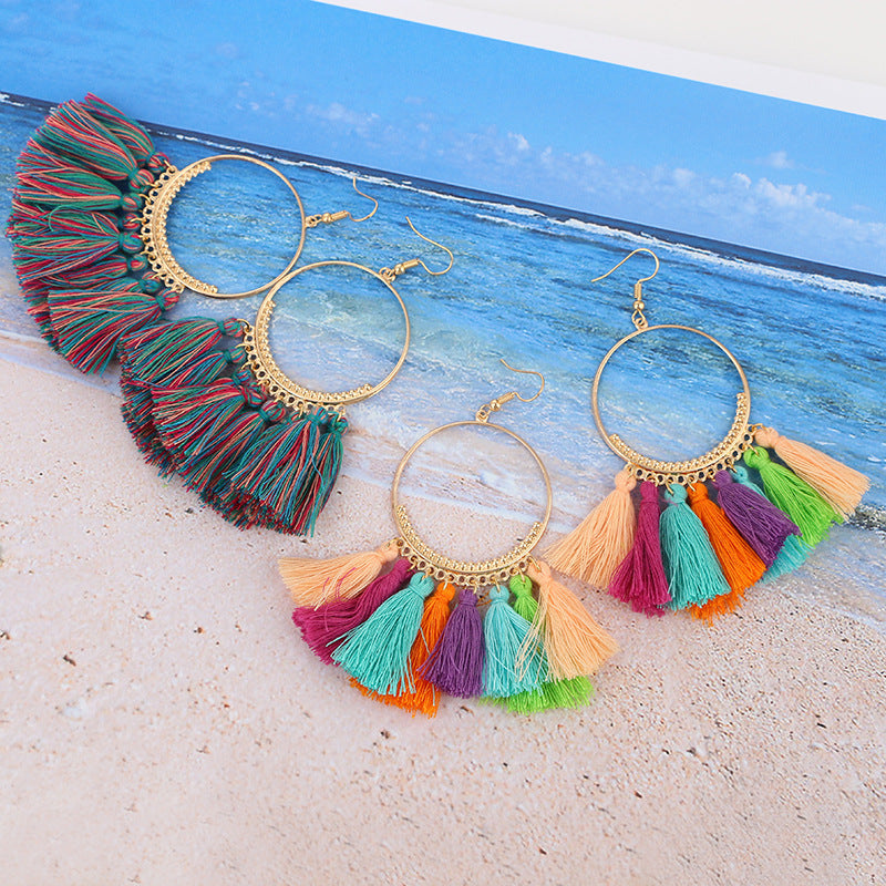 Big Round Drop Dangle Earrings