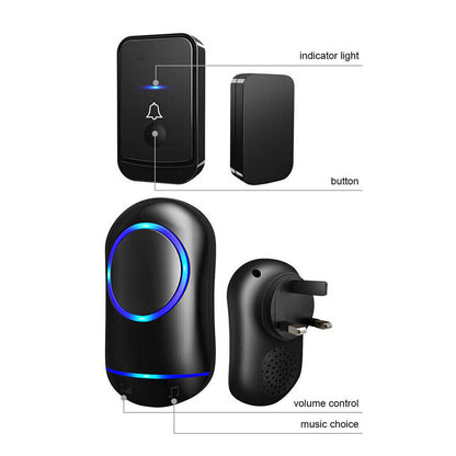 Wireless Door Bells Waterproof 1000ft Long Range Plug In Home Cordless Doorbell