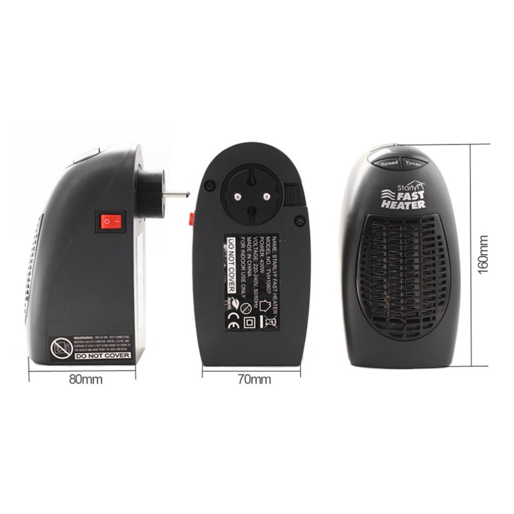 Electric heater 360 rotating plug mini heater