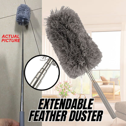 Adjustable Soft Microfiber Feather Duster Dusting Brush Household Cleaning Tool