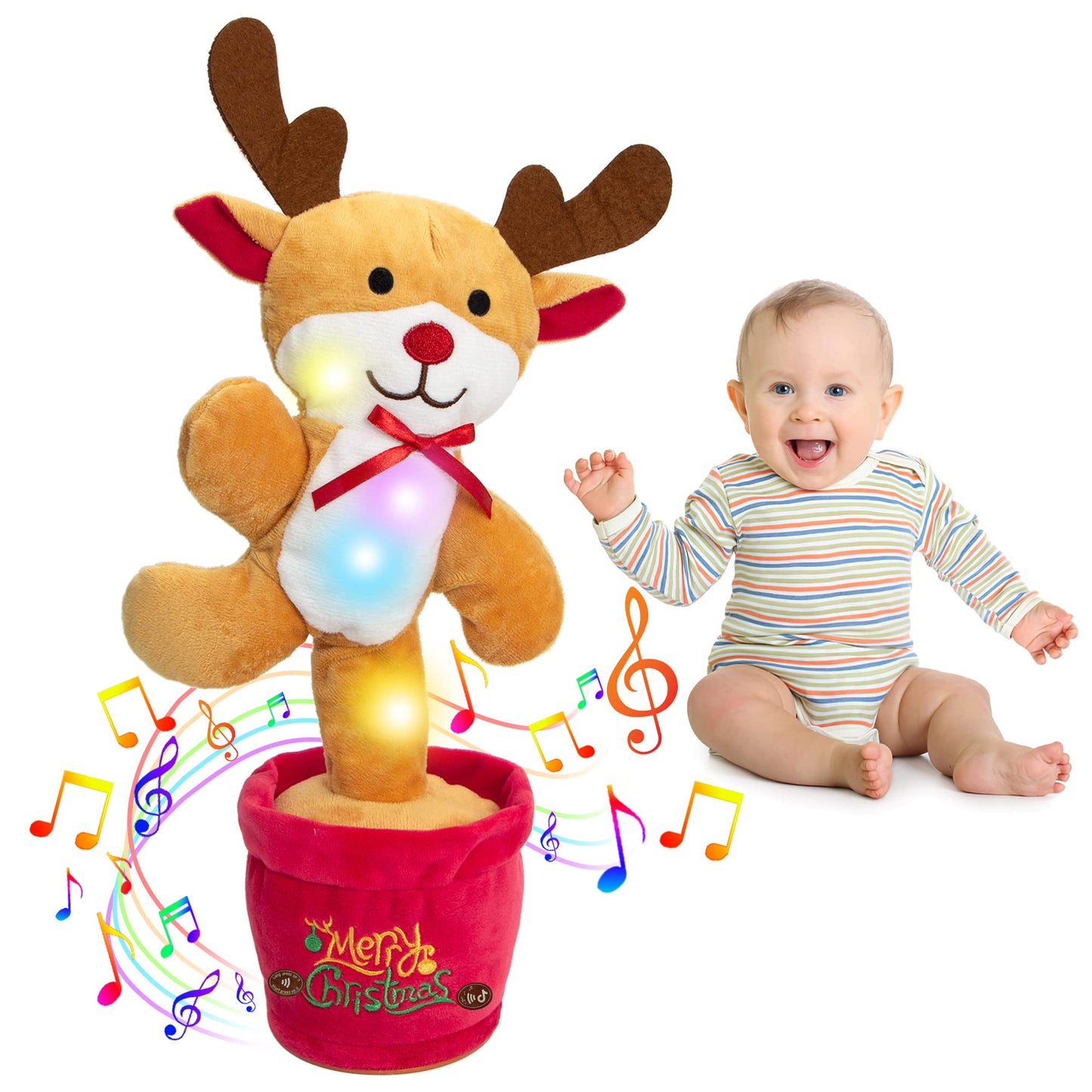 Dancing Christmas Toys Funny Tree Repeat Talking