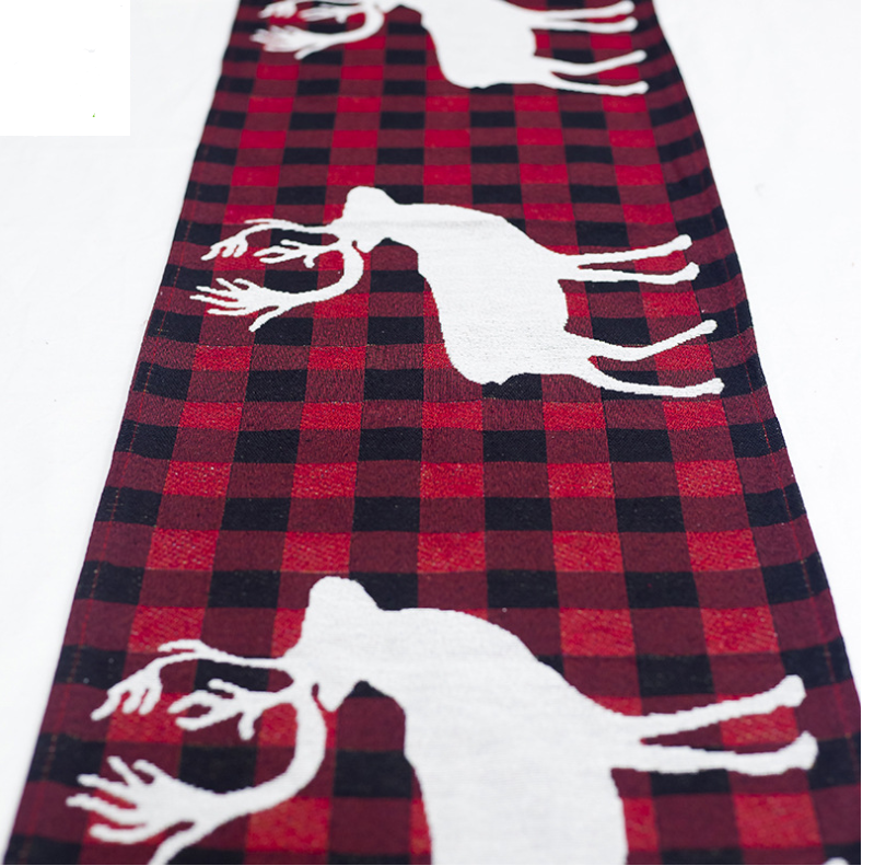 Christmas Elk Snowman Table Runner Decorations