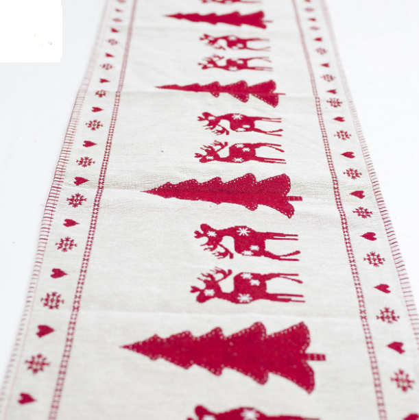 Christmas Elk Snowman Table Runner Decorations