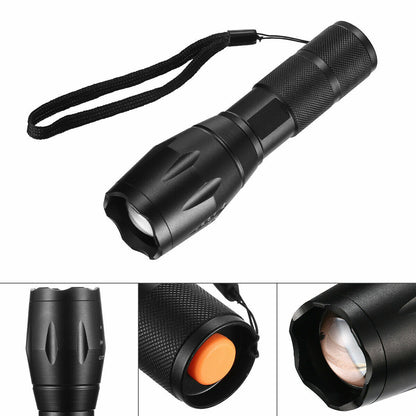 2Set High Power Torch Adjustable Focus LED Flashlight 5 Modes Lamp Batt Char