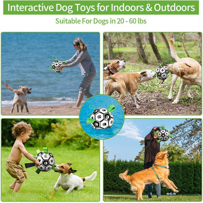 Dog Toys Interactive Pet Football Toys with Grab Tabs Dog Outdoor training Soccer Pet Bite Chew Balls for Dog accessories