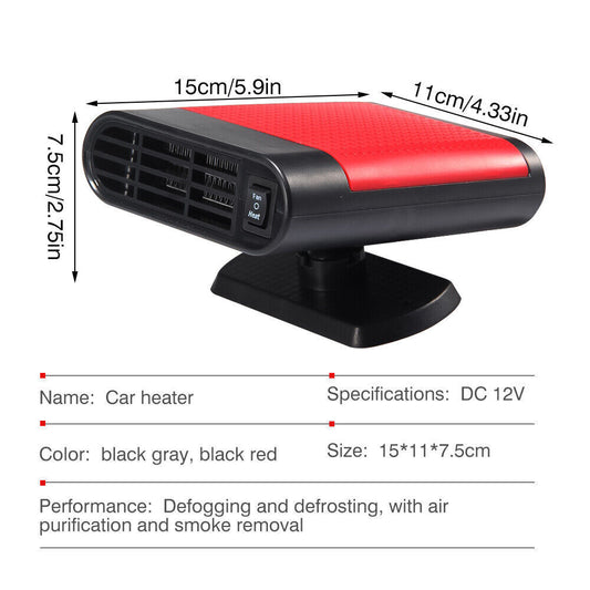 1000W Car Heater 12V Portable Electric Defogger Defroster Demister