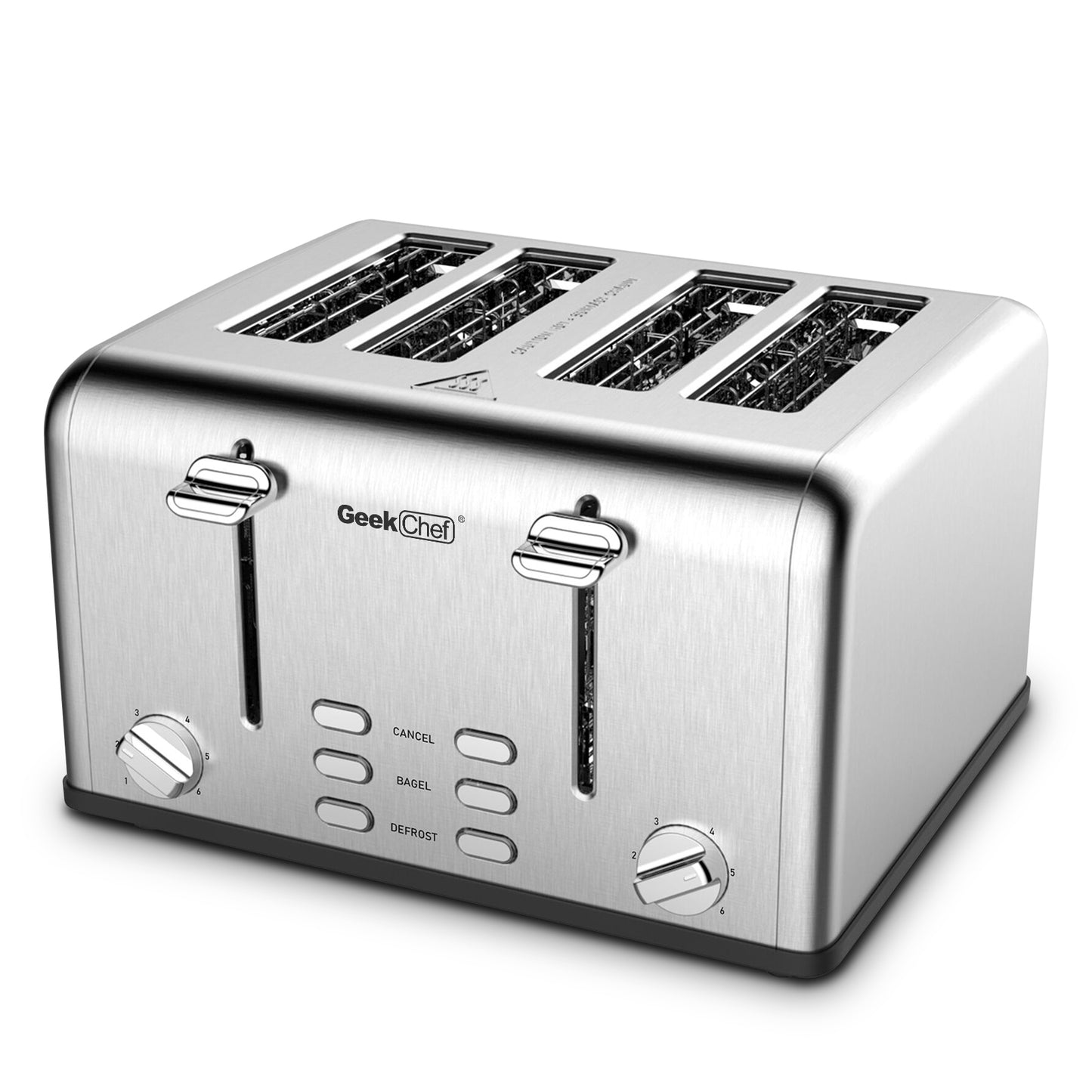 Geek Toaster 4 Slice, Extra-Wide Slot Dual Control Panels Of Bagel