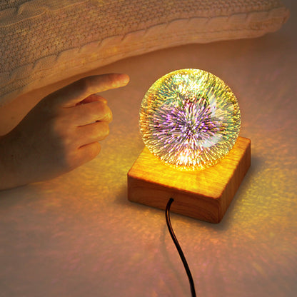 Firework Crystals Ball Night Light USB 3D LED