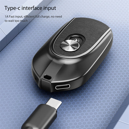 2 In 1 Mini Keychain Power Bank, 5V 1200MAH Backup, Retractable Plug Waterproof Phone Charging Accessory