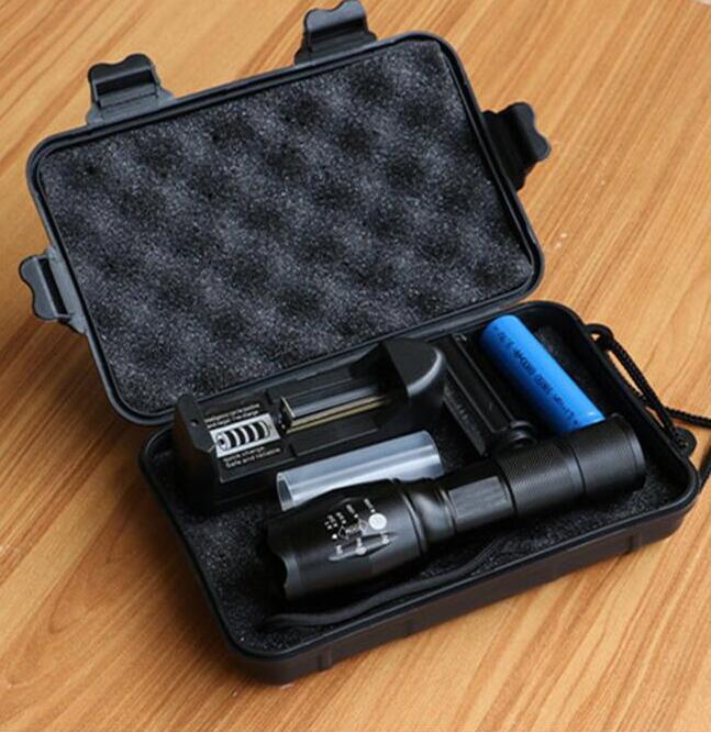 led Zoom Flashlight Torch Tactical 5000 Lumens Led High Power Flashlights AAA or 18650 battery kit