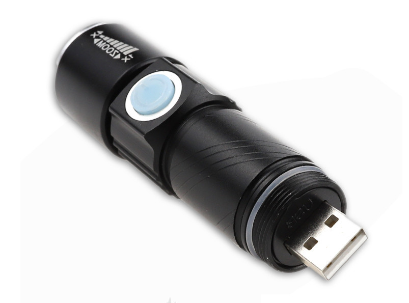 Mini Waterproof Rechargeable LED Flashlight With USB Charging