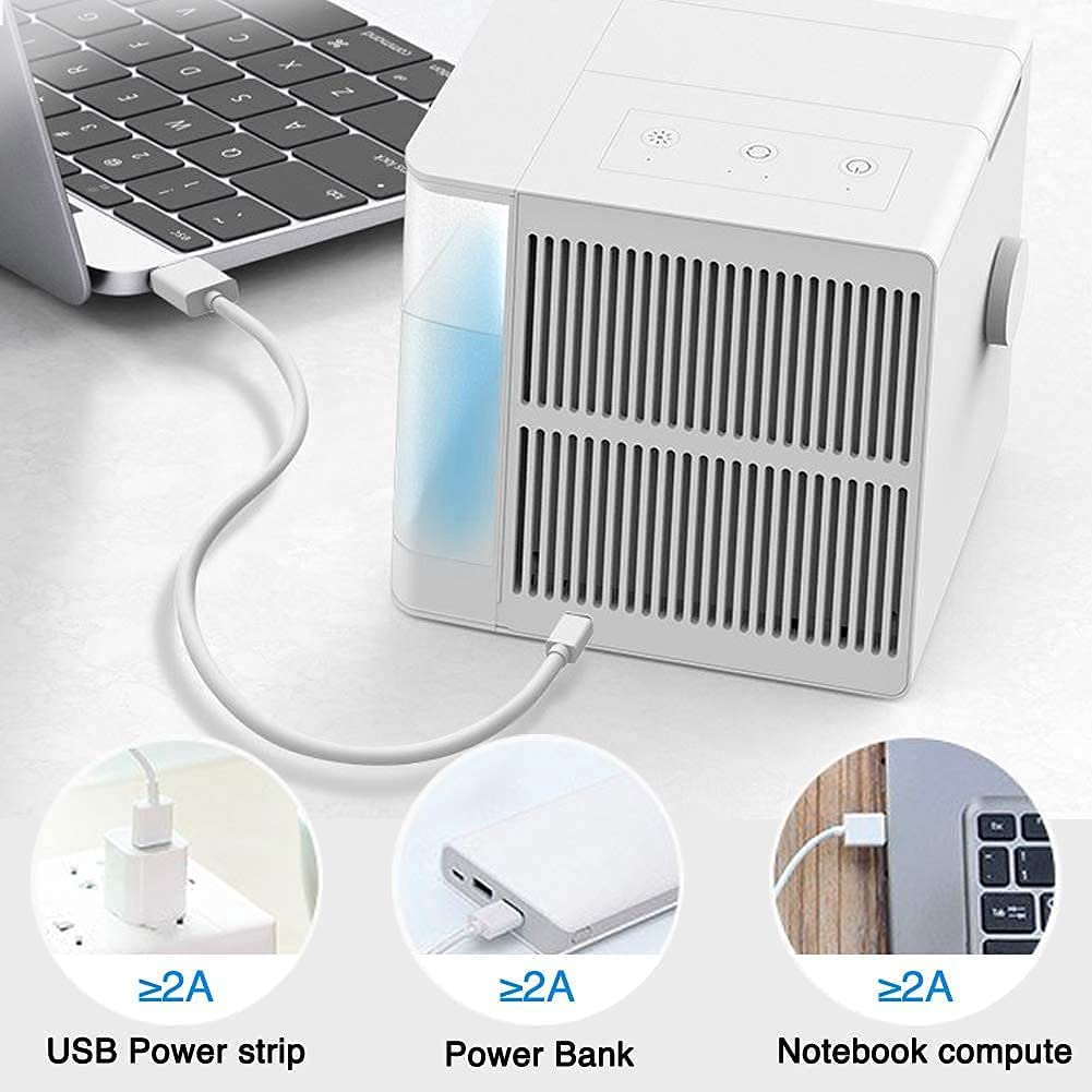 3 In 1 Portable Air Conditioners, Evaporative Air Cooler USB Charging