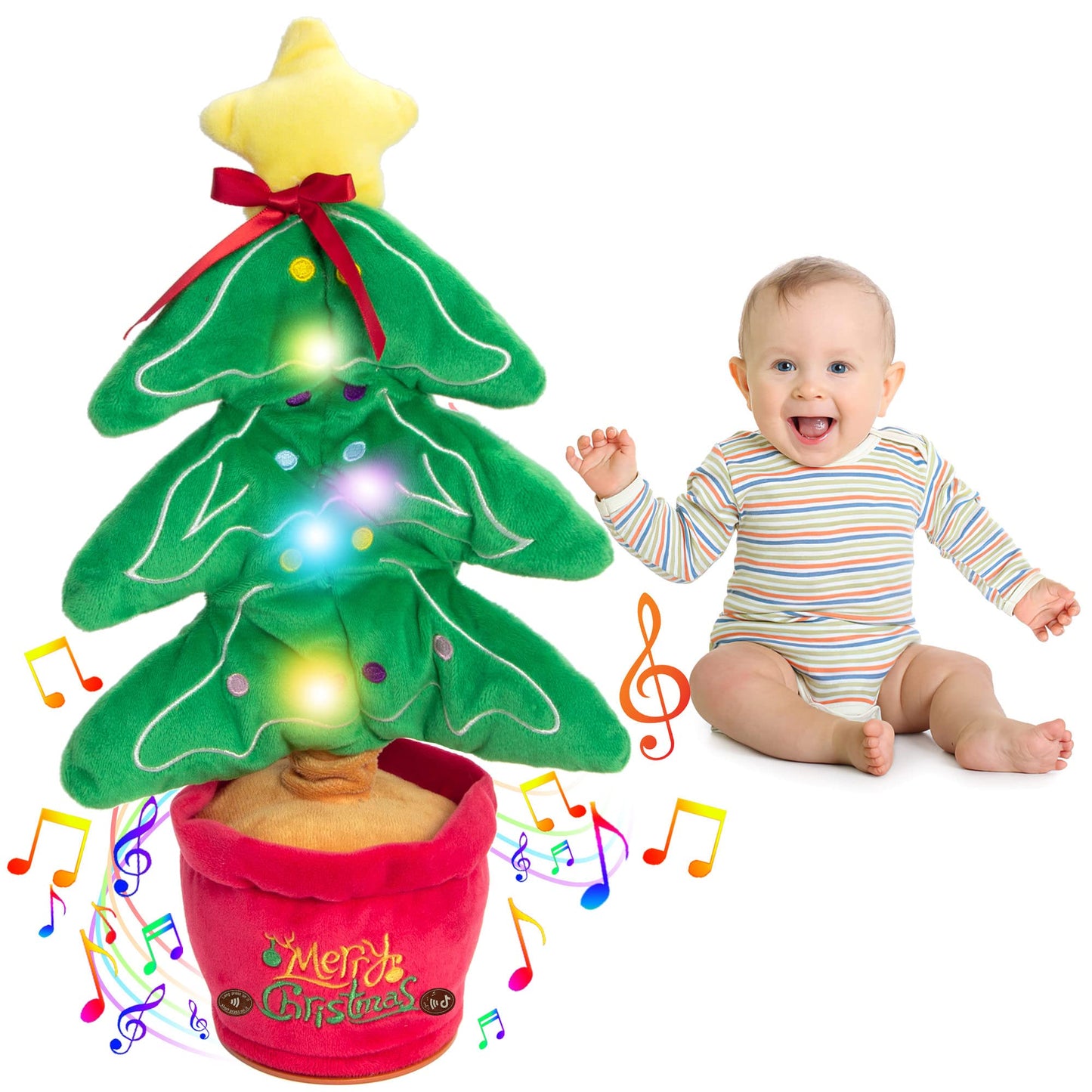 Dancing Christmas Toys Funny Tree Repeat Talking