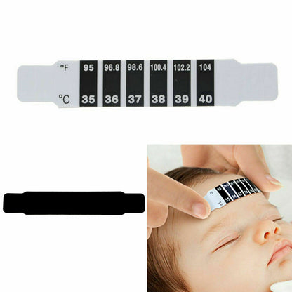 10X FOREHEAD THERMOMETER STRIP HEAD FEVER SCAN BABY ADULT CHECK TEST TEMPERATURE