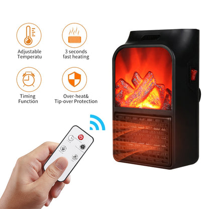 Mini Electric Fireplace Heater, Flame Effect 220V 50Hz