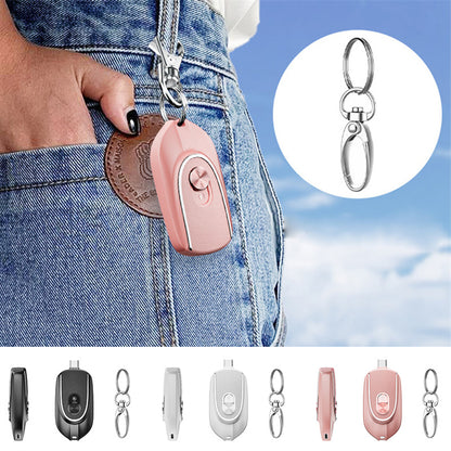 2 In 1 Mini Keychain Power Bank, 5V 1200MAH Backup, Retractable Plug Waterproof Phone Charging Accessory