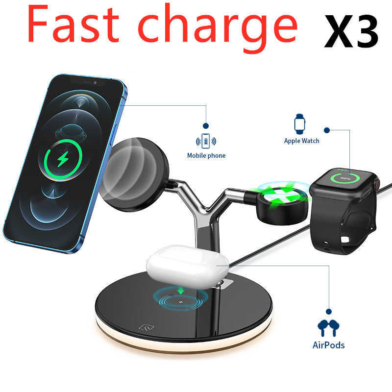 Compatible with Apple, 3 In 1 Magnetic Wireless Charger 15W Fast Charging Station For Magsafe Chargers