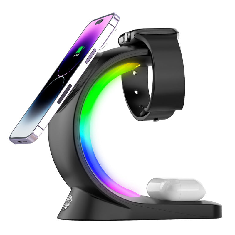 Wireless Charger 4 In 1 Magnetic Fast Charging Station For Airpods Pro I-phone Watch