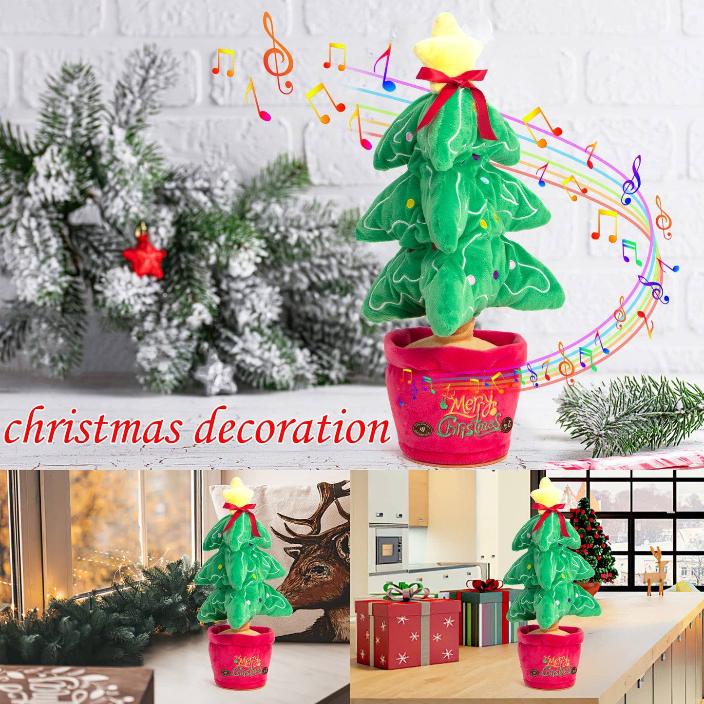 Dancing Christmas Toys Funny Tree Repeat Talking