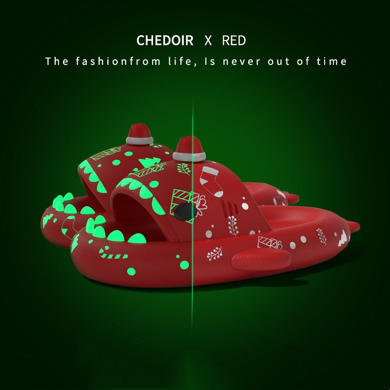 Halloween And Christmas Shoes Ins Luminous Shark Slipper