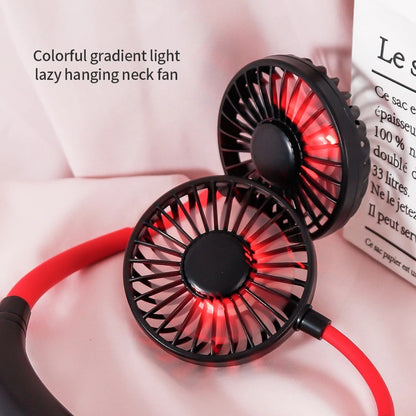 Neckband Fan, Mini Portable USB Double Fans Air Cooler